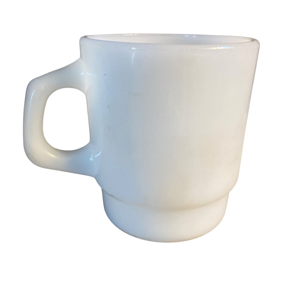 Vintage Milk Glass Mug White Anchor Hocking Fire King Coffee Cup Tea Handle Used